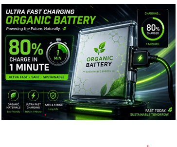 Ultrafast organic anodes designed for next-generation rechargeable batteries